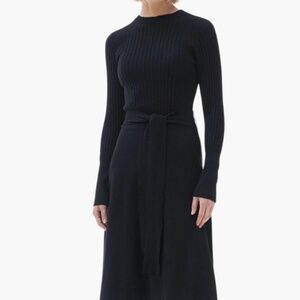 Barbour Amal Long Sleeve Mixed Media Sweater Dress - Size